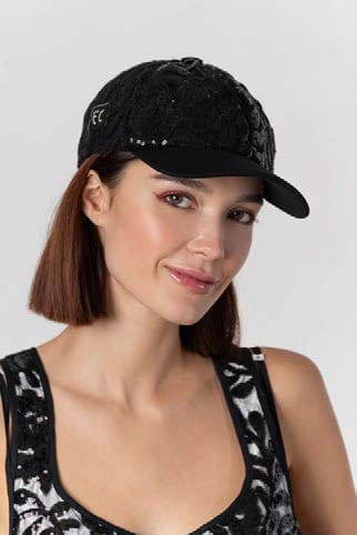 Czapka Elisa Cavaletti Czarna Cekinowa