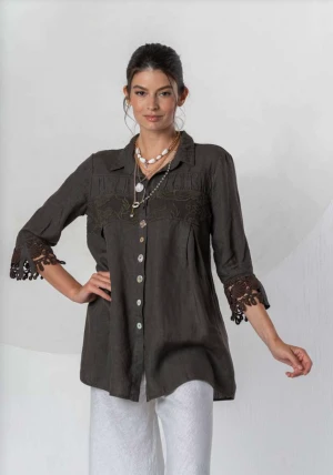 Koszula Elisa Cavaletti len brąz