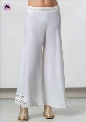 Spodnie lniane Elisa Cavaletti